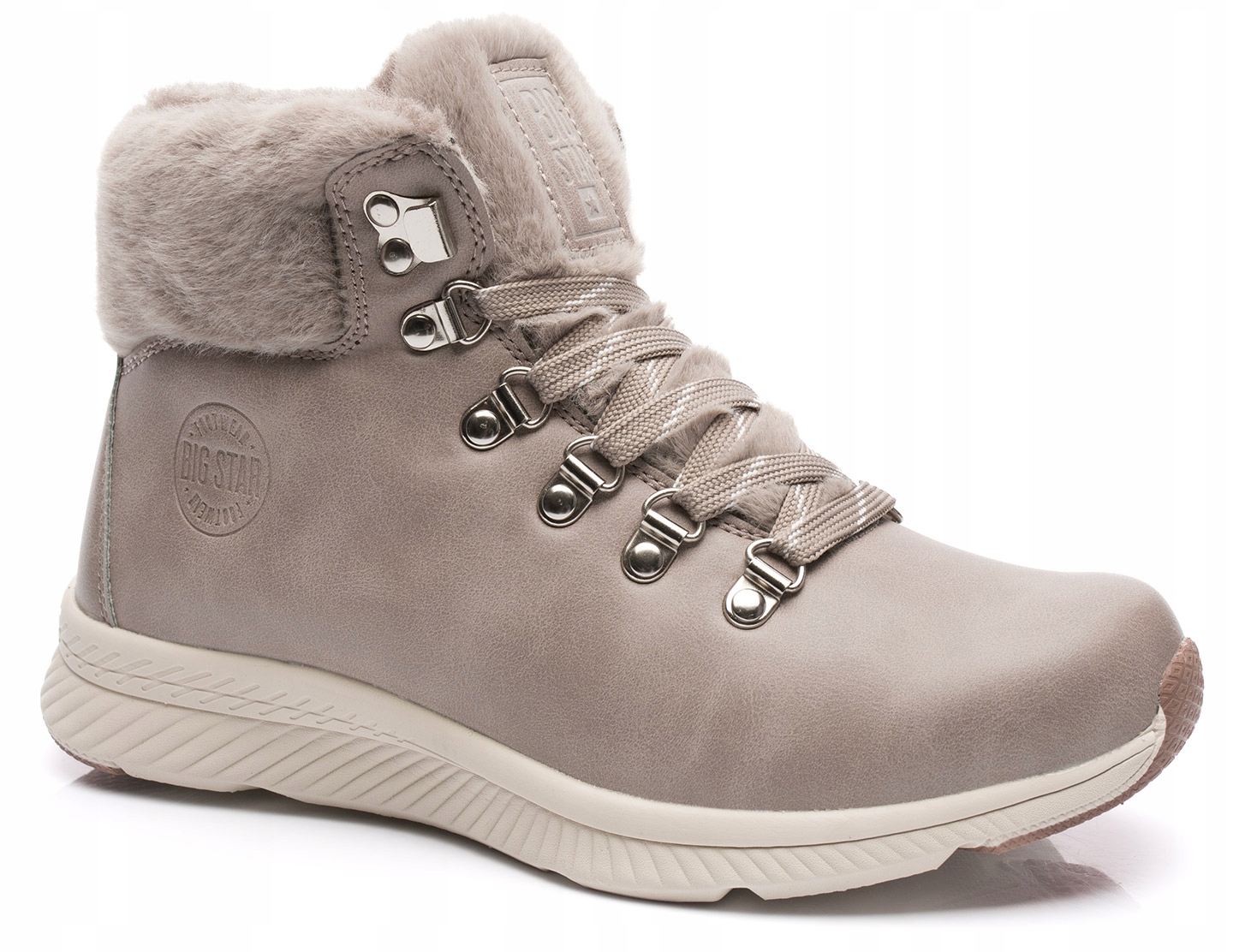 BIG STAR DAMSKIE BUTY TRAPERY ŚNIEGOWCE OCIEPLANE FUTERKIEM BEŻ r. 41