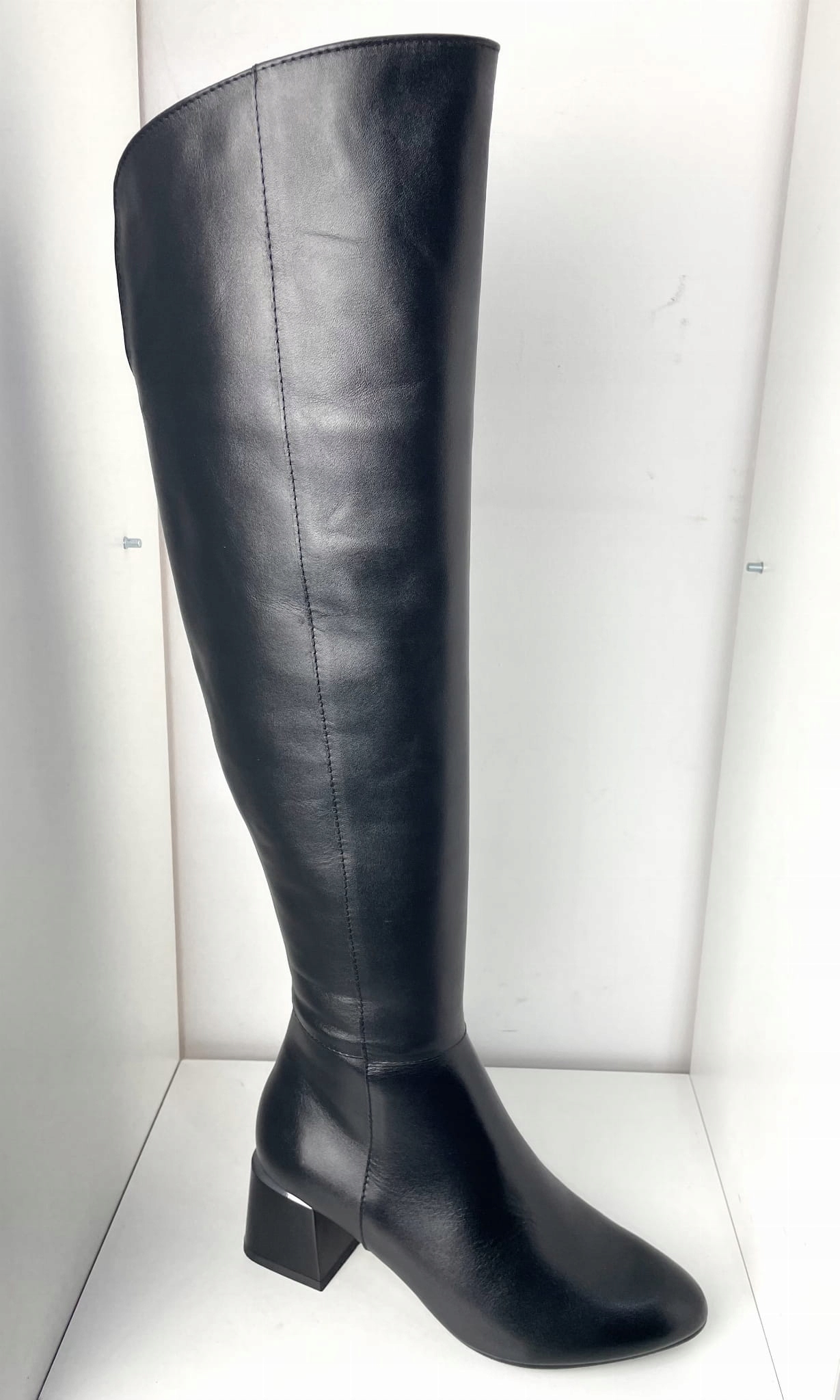 Dámské kozačky kožené 2061 Černé 37, Černá