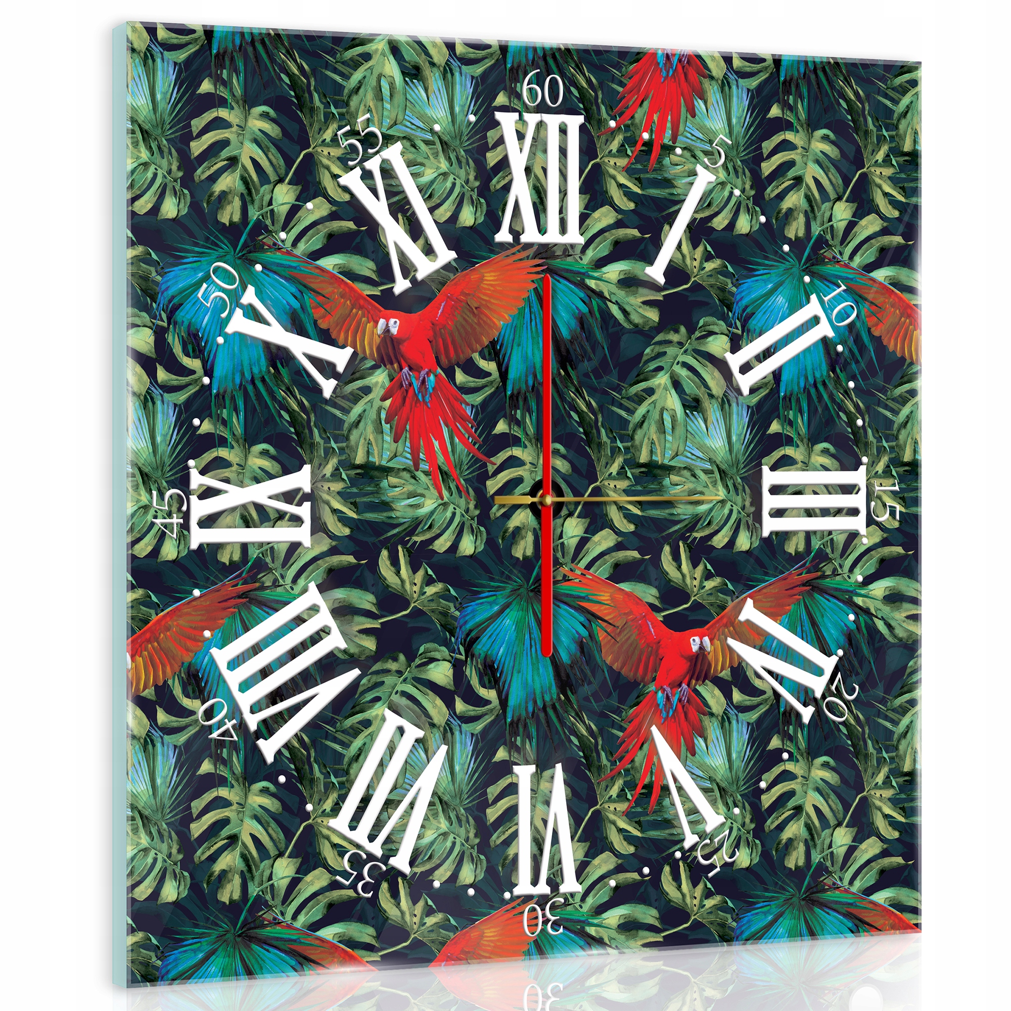 

Zegar Ścienny Natura Ptaki Do Salonu Szklany 40x40