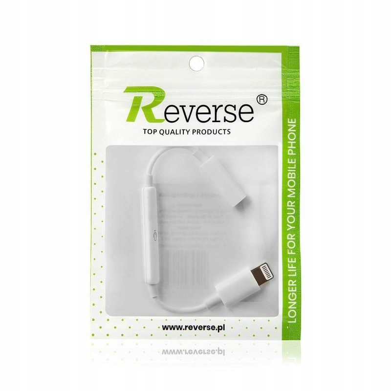 Adapter Reverse iPhone/Jack 3.5mm Volume biały