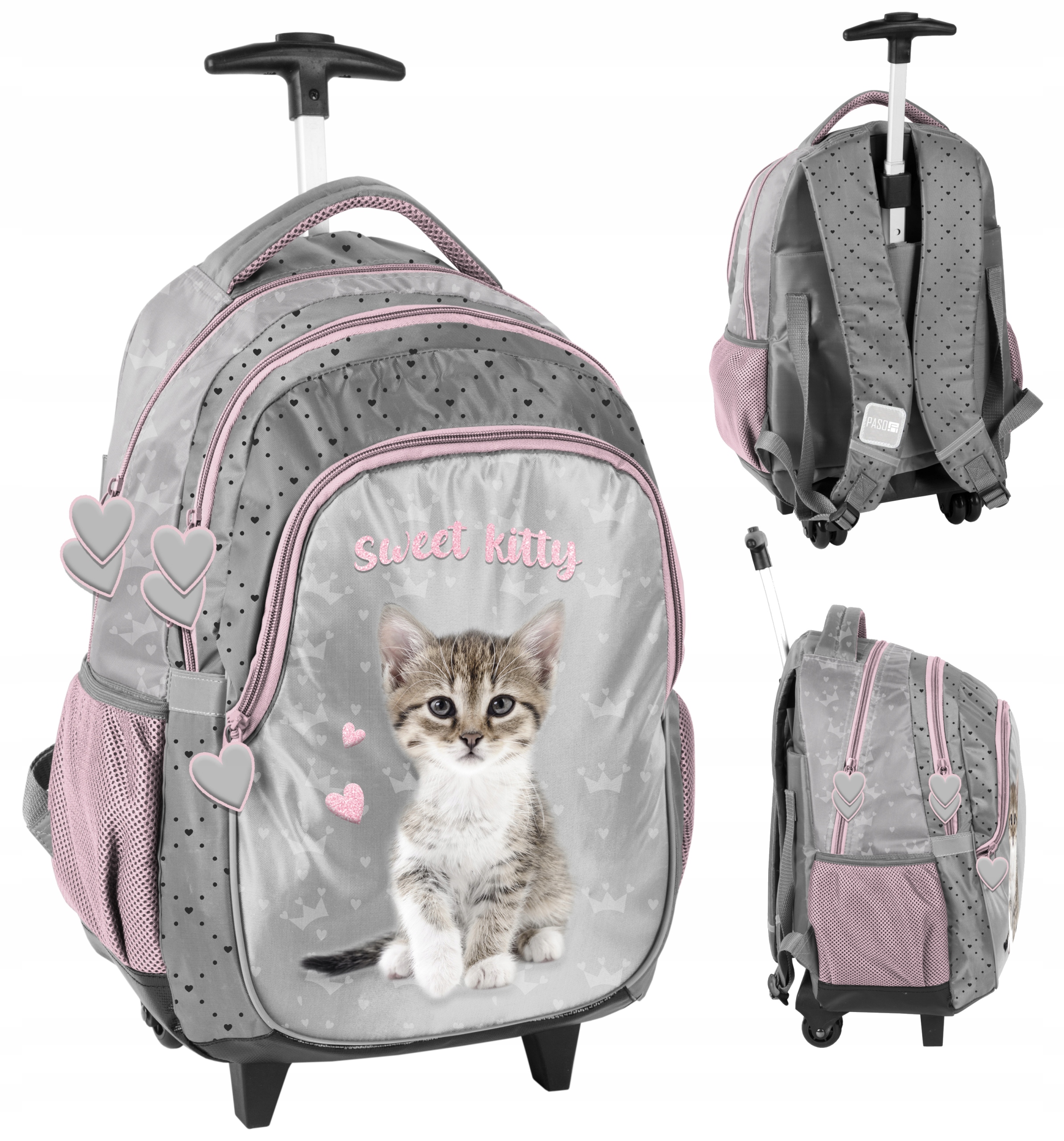 Шкільний рюкзак на колесах кіт для дівчинки EAN (GTIN) 5903162118826