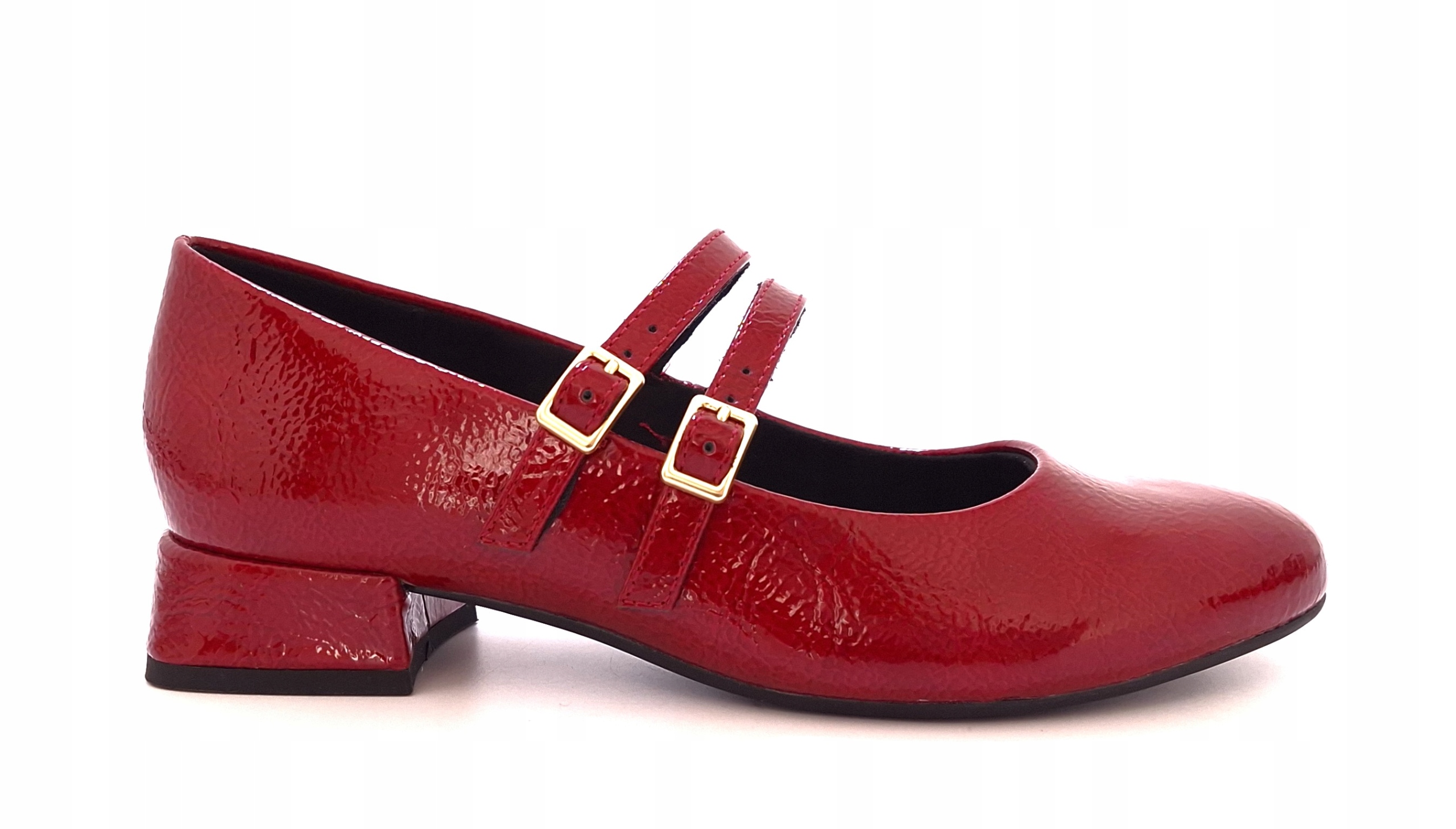 Červené lakované dámské baleríny Mary Jane Marco Tozzi 2-22209 r41