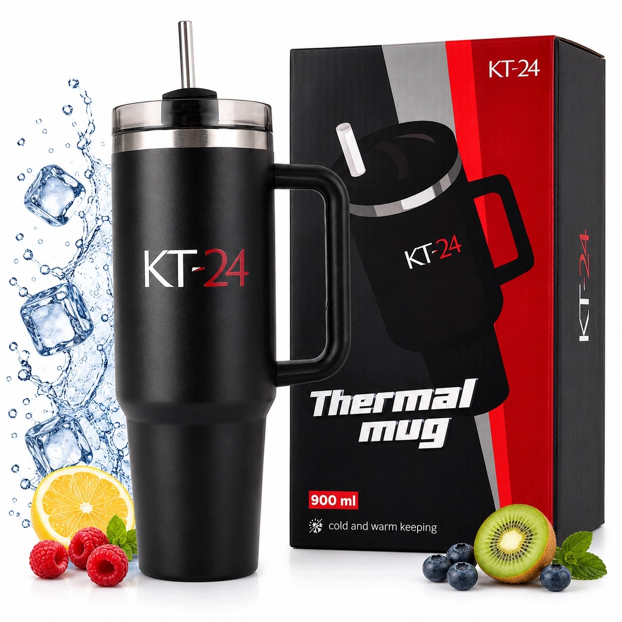 Kubek termiczny butelka na wodę zimne gorące napoje uchwyt Bpa Free 900 ml