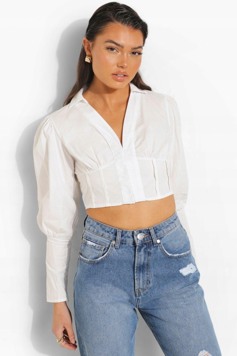 FLAMANT ROSE KOSZULA KRÓTKA NA HAFTKI BIAŁA L 1YHJ