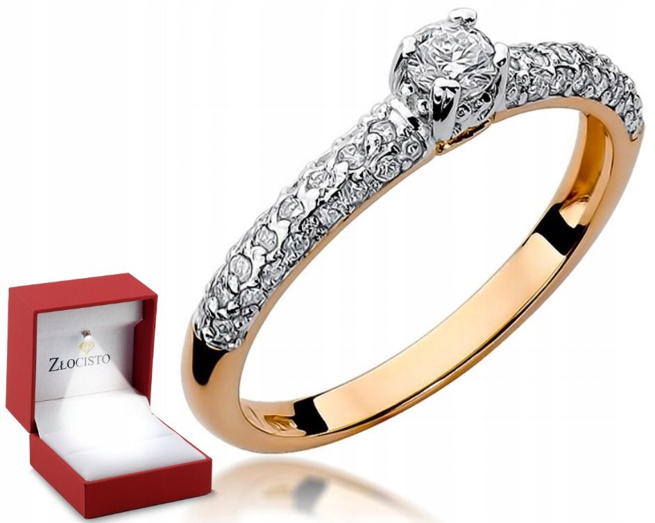 Růžové Zlato prstýnek Brilianty 585