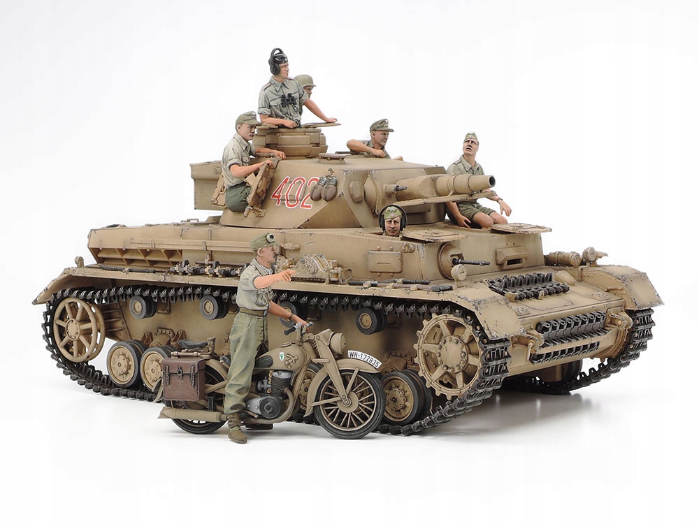 Tank PzKpfw IV Ausf.F & Dkw NZ350 North Africa model 25208 Tamiya