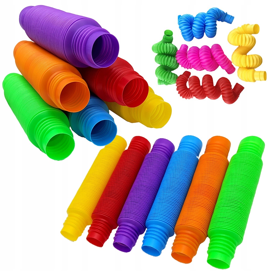 

Rury Rurki Sensoryczne Pop Tube XXL Zestaw 6 Sztuk