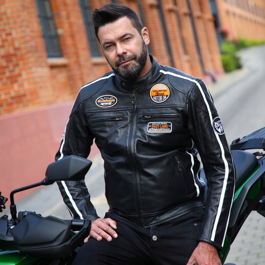 KURTKA MOTOCYKLOWA WOLF RETRO XL PODPINKA STYL Długość całkowita 71-71 cm