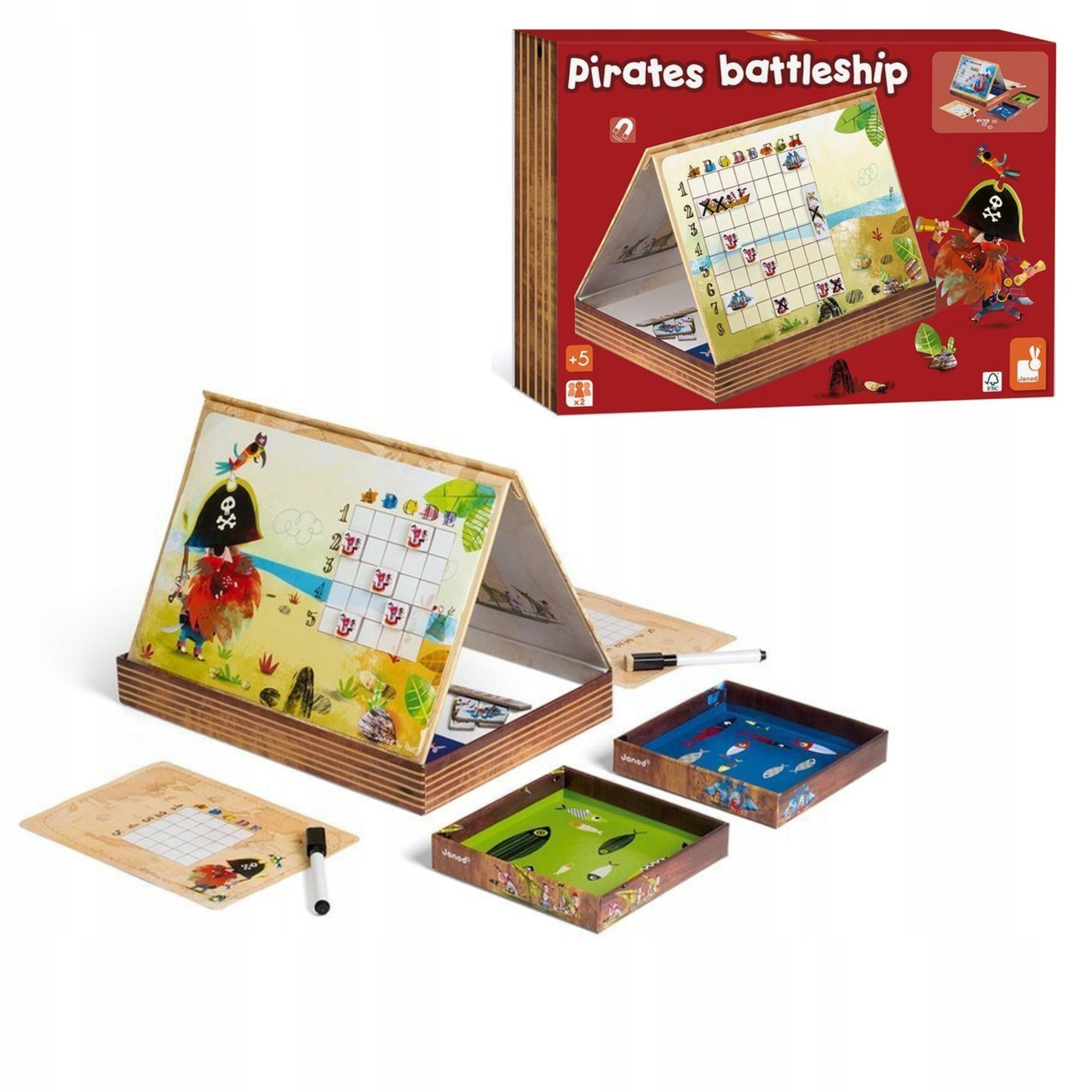 

Janod Gra magnetyczna Statki Pirat Battleship