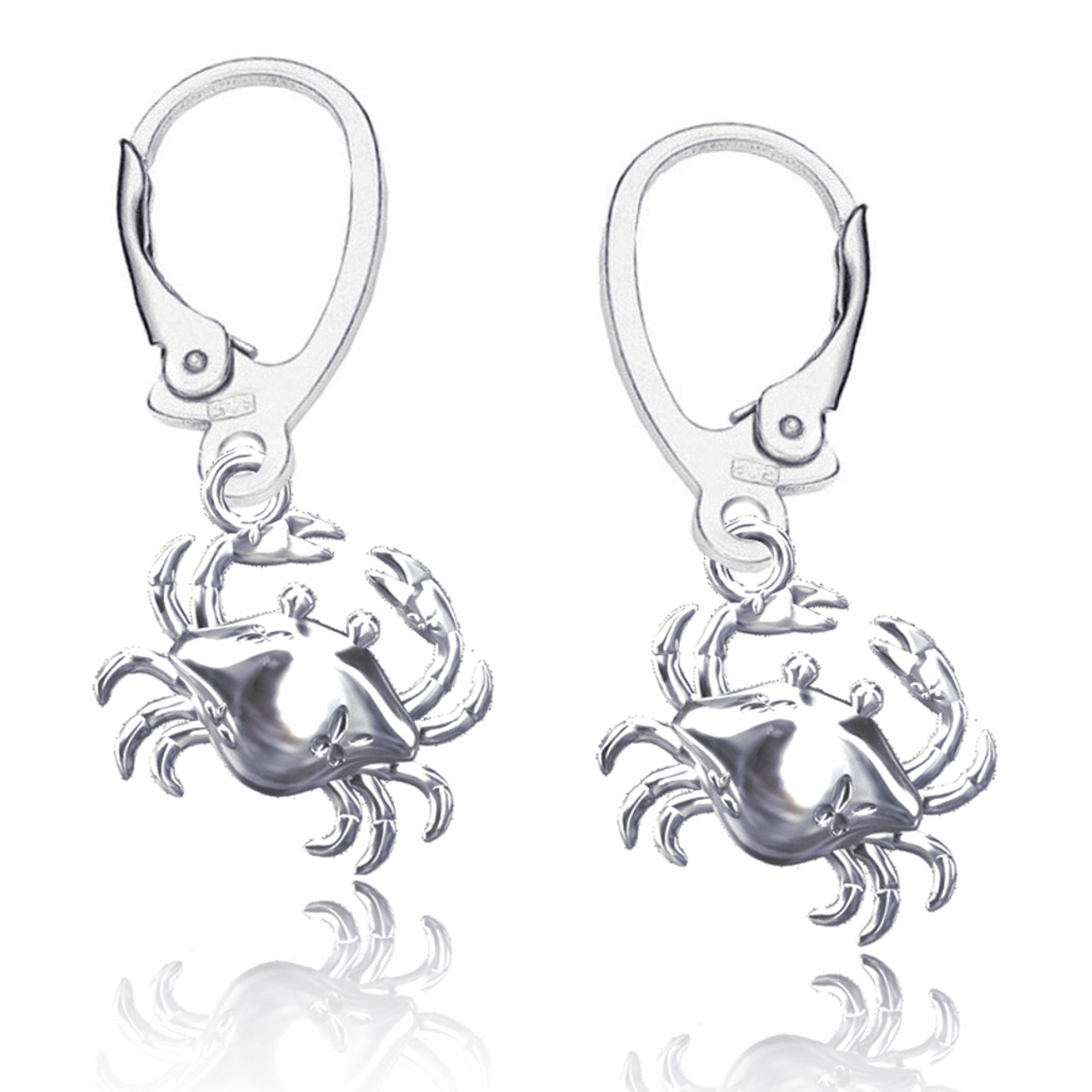 Krab Kraby Symbol obnovy a síly Náušnice na anglickém biglu stříbro 925