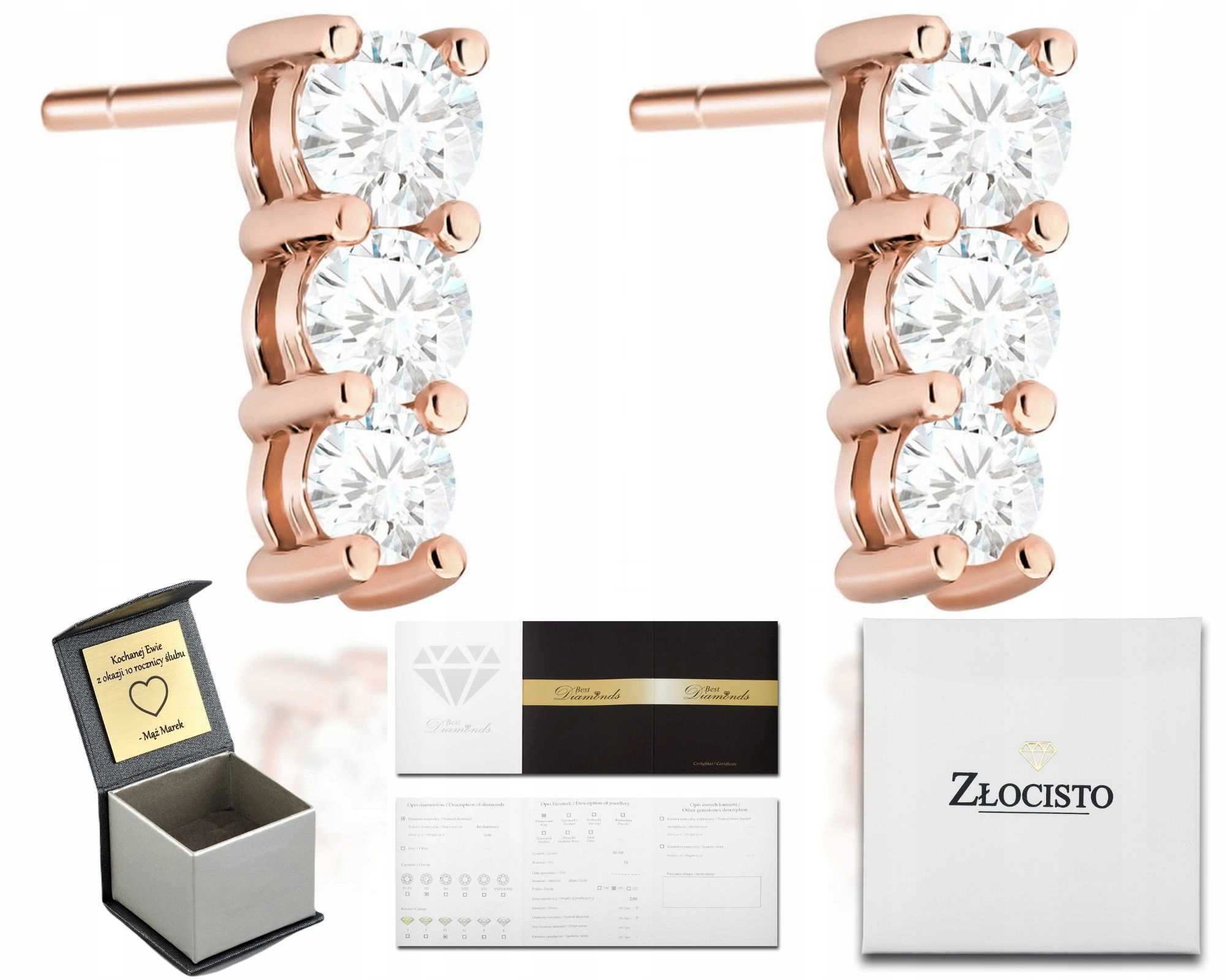 Náušnice Jako Dárek Bohaté Růžové Ryzost 585