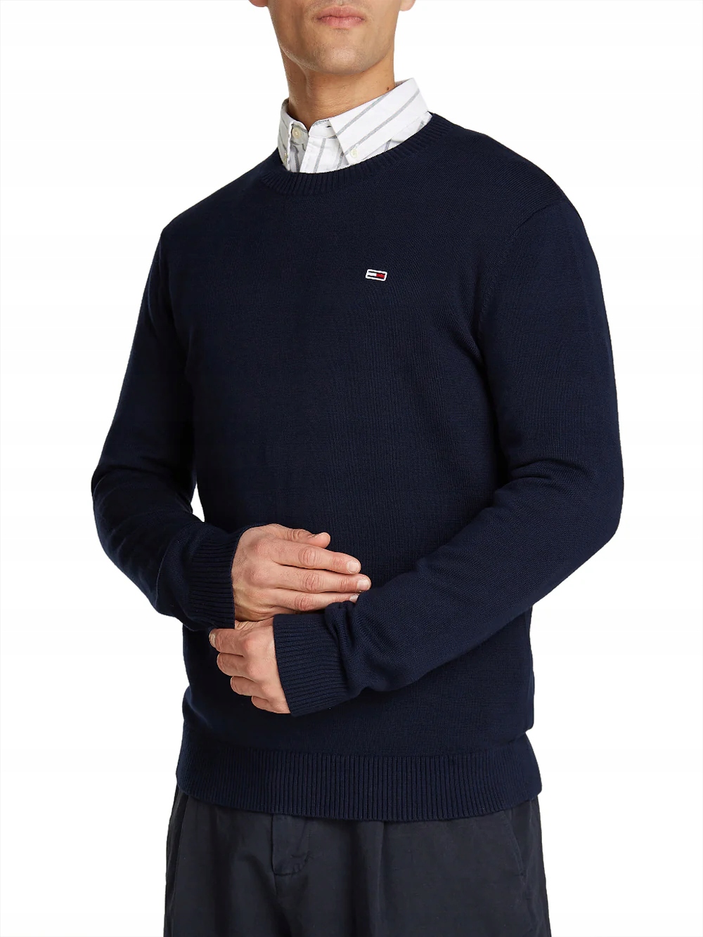 Tommy Jeans pánský svetr, bavlněný, tmavě modrý, S