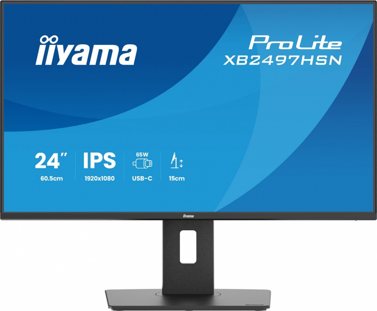 Iiyama Monitor 24 palců XB2497HSN-B1 Ips, Usb-c Dock, Hdmi, Dp, RJ45
