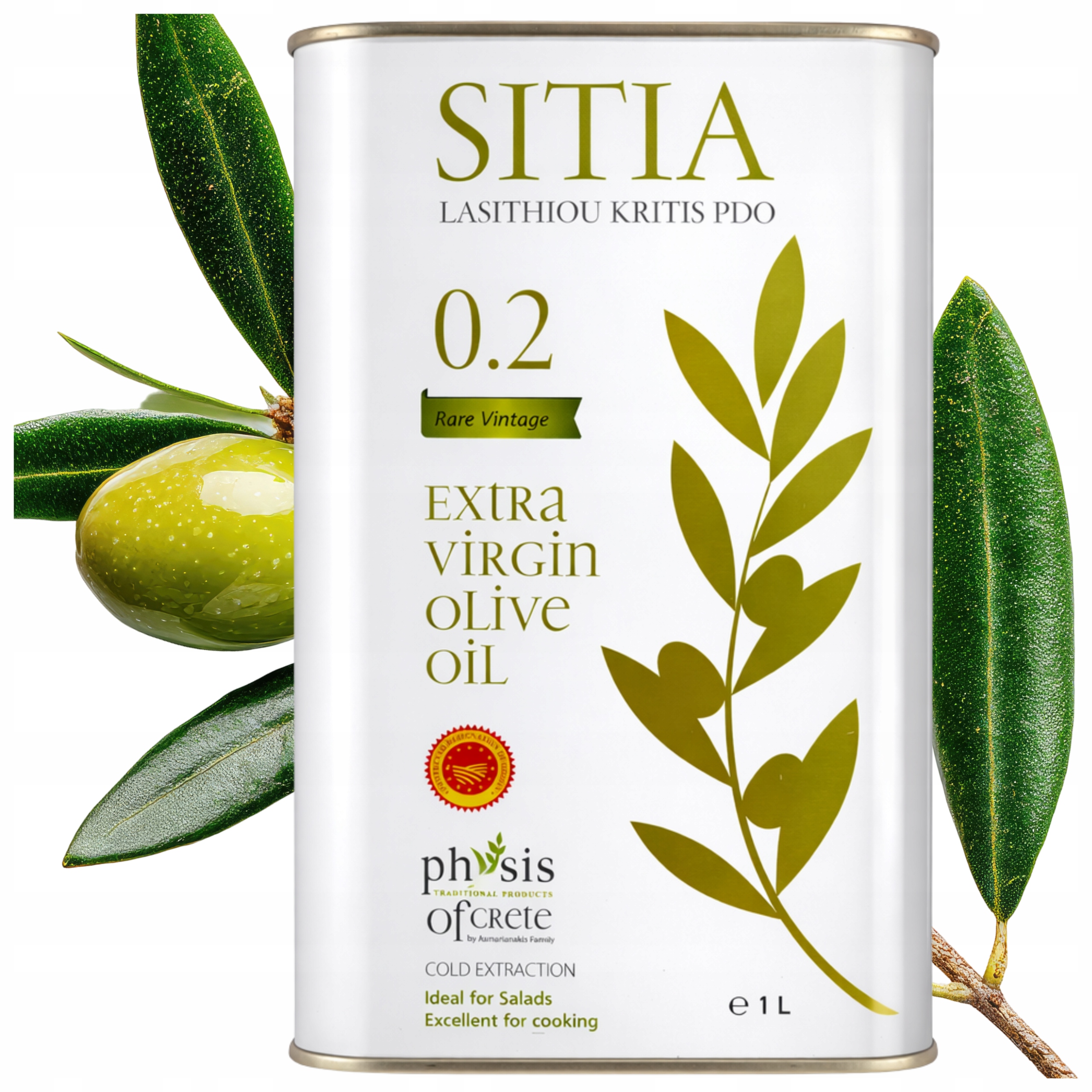 Levně Extra Panenský Olivový Olej 1 L, Řecká Sitia, 0,2 % P.d.o. Lisovaná Za Studena