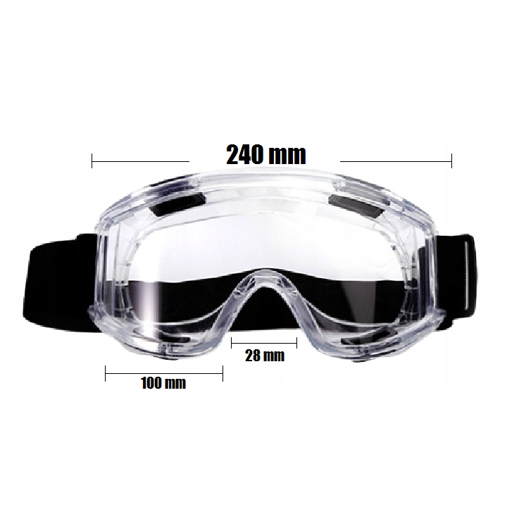 GOGLE OKULARY OCHRONNE ROBOCZE PRZECIWODPRYSKOWE PRZEZROCZYSTE BHP Typ ochronne