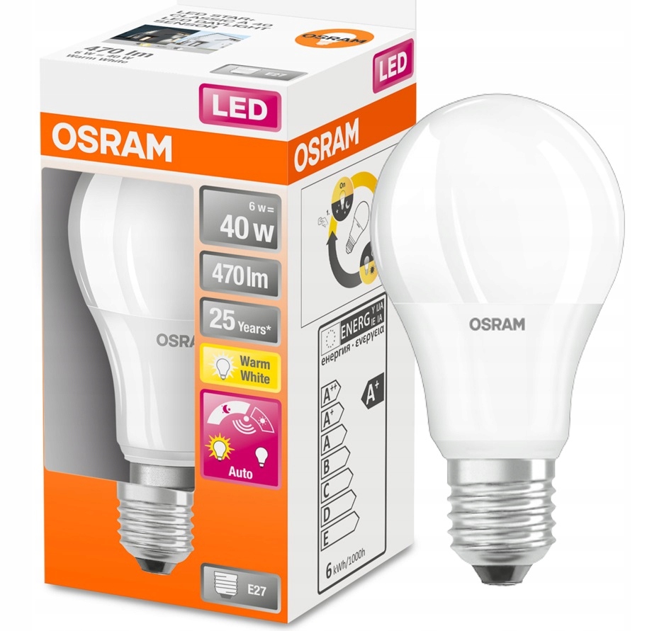 

Osram Led z czujnikiem zmierzchu 6W 40W E27