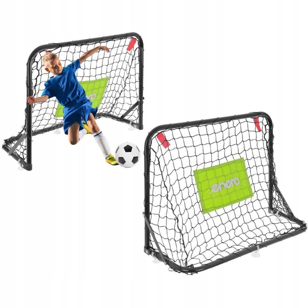 ZESTAW 2 BRAMEK METALOWYCH Z SIATKĄ PIŁKA POMPKA 60X45X24CM ENERO