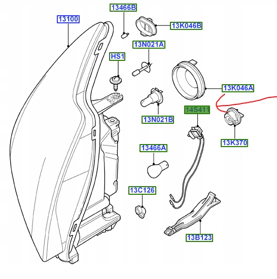 KOSTKA ZAROWKI REFLEKTORA H7 FORD FOCUS Mk2 08 11