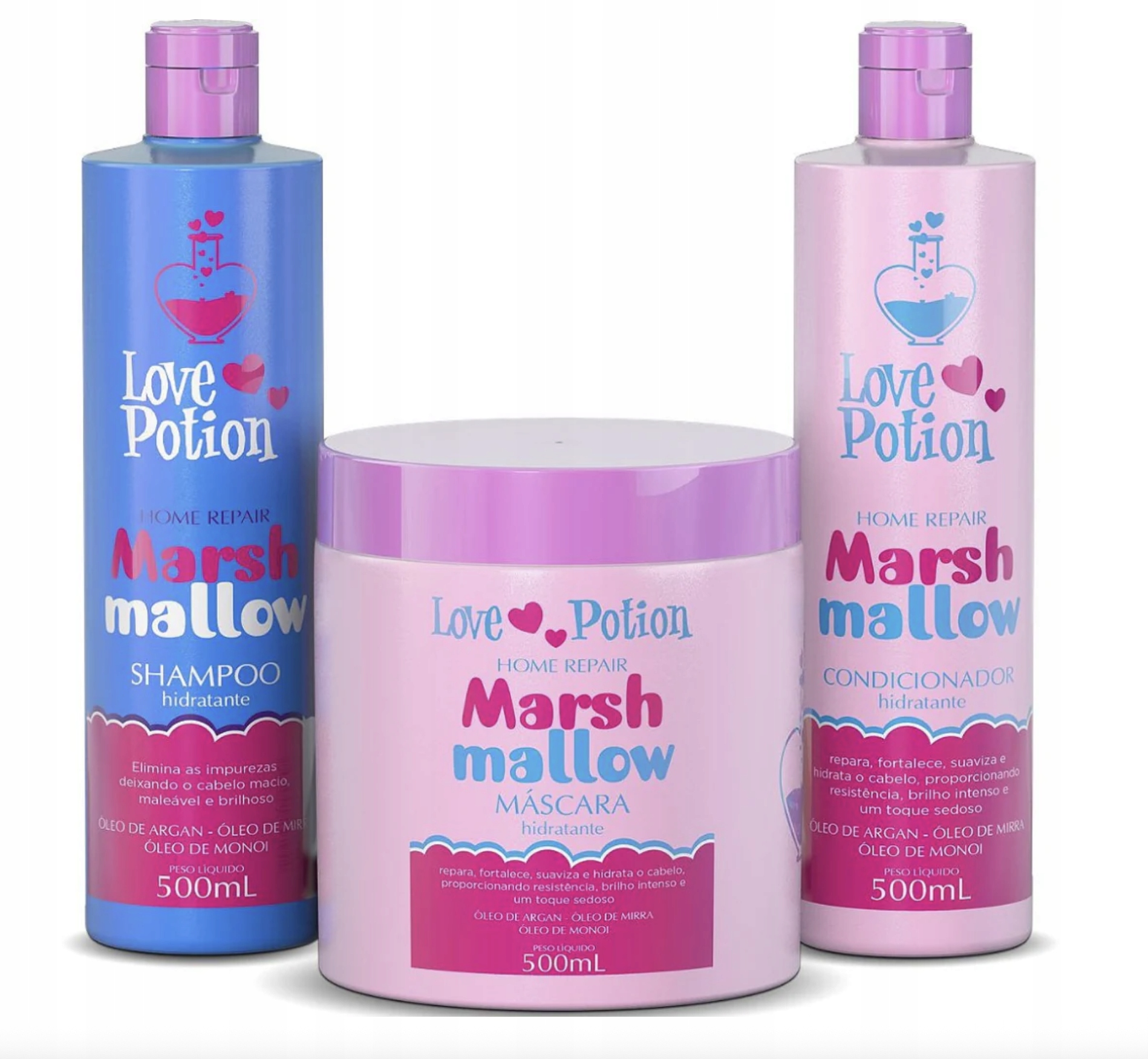 Love Potion 2x1000 ml Marshmallow – sada šampon nanoplastie maska