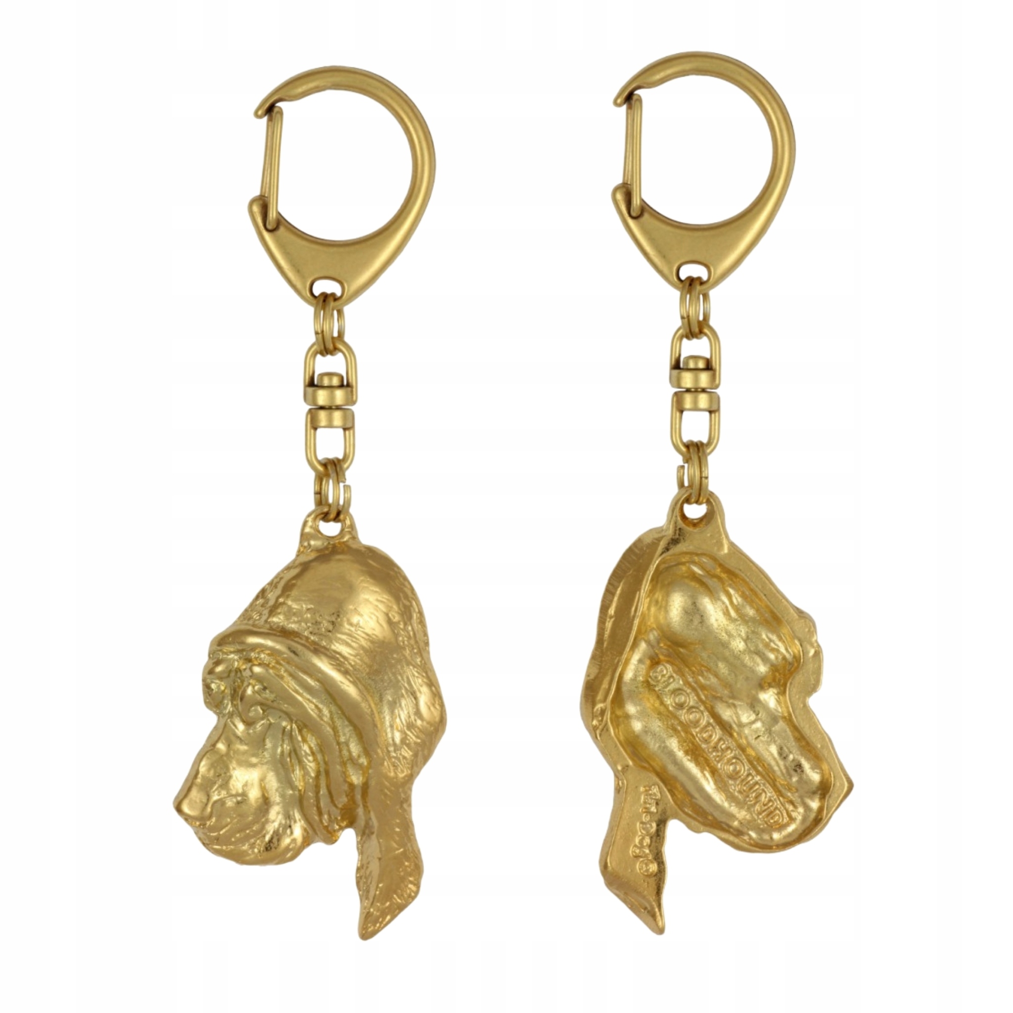 Bloodhound, pes svatého Huberta – pozlacený přívěsek na klíče na klíče se psem, ozdoba