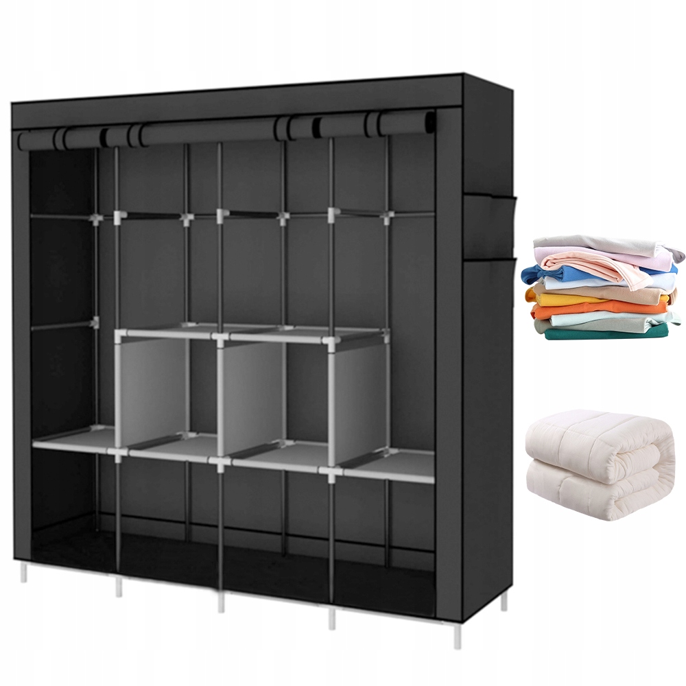 Velká Skříň Textilní Látková Police Na Oblečení Boty Skládací Organizér