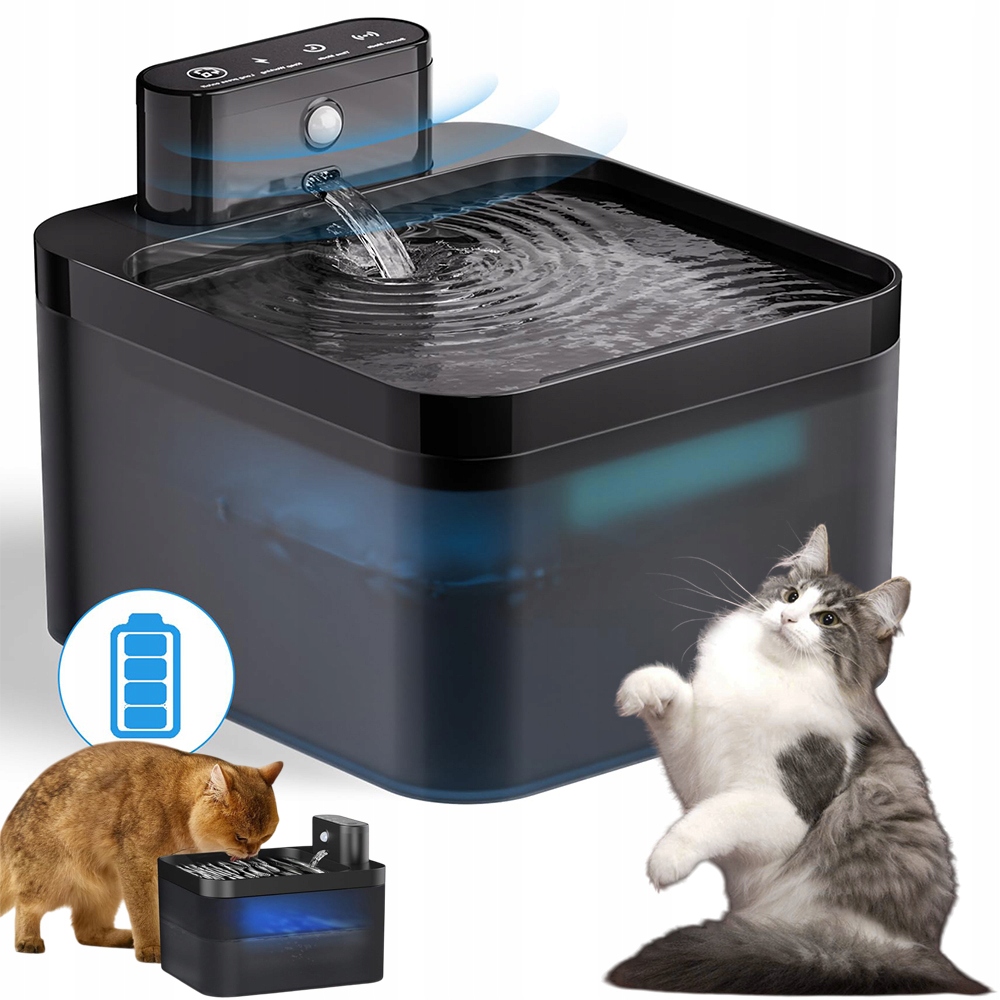 Levně Pijačka Pro Kočky Kočky A Fontána Automatická Pijačka S Fontánou, Tichá Miska, Filtr 2, 200 ML