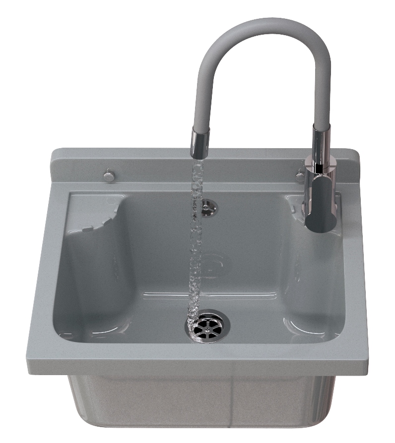 Hospodářská Komora Šedá Dřez Technická Baterie S Flexibilním Výtokem Loma