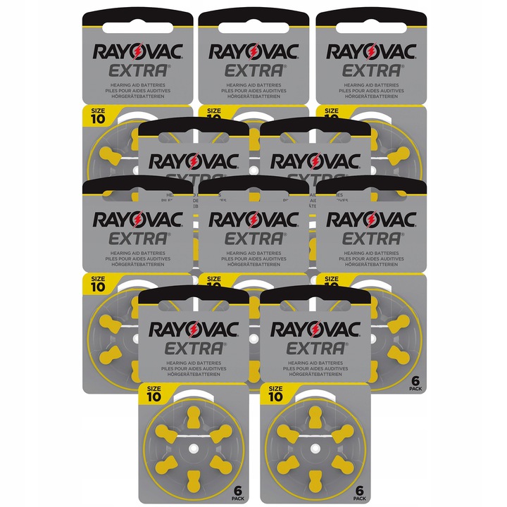 

60x Baterie Słuchowe Rayovac 10 Mf PR70 ZincAir
