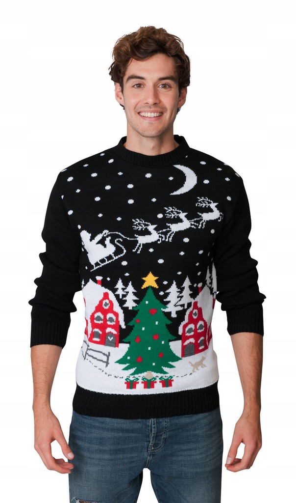 ŚWIĘTA NOC SWETER ŚWIĄTECZNY ZESTAW DLA PAR CHOINKA MIKOŁAJ Rozmiar uniwersalny
