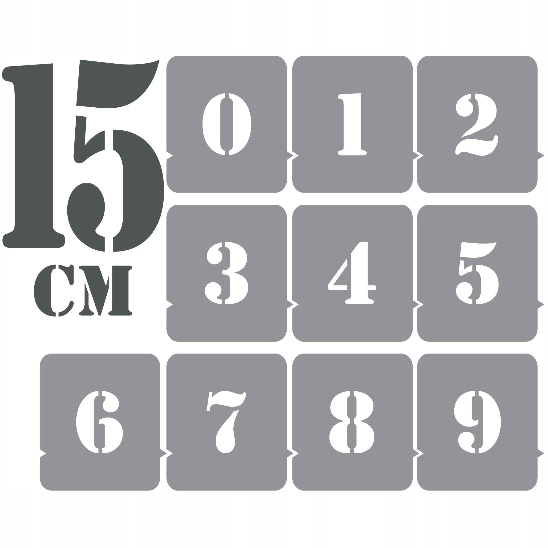 

Szablony malarskie Cyfry 15 cm /wielorazowe/