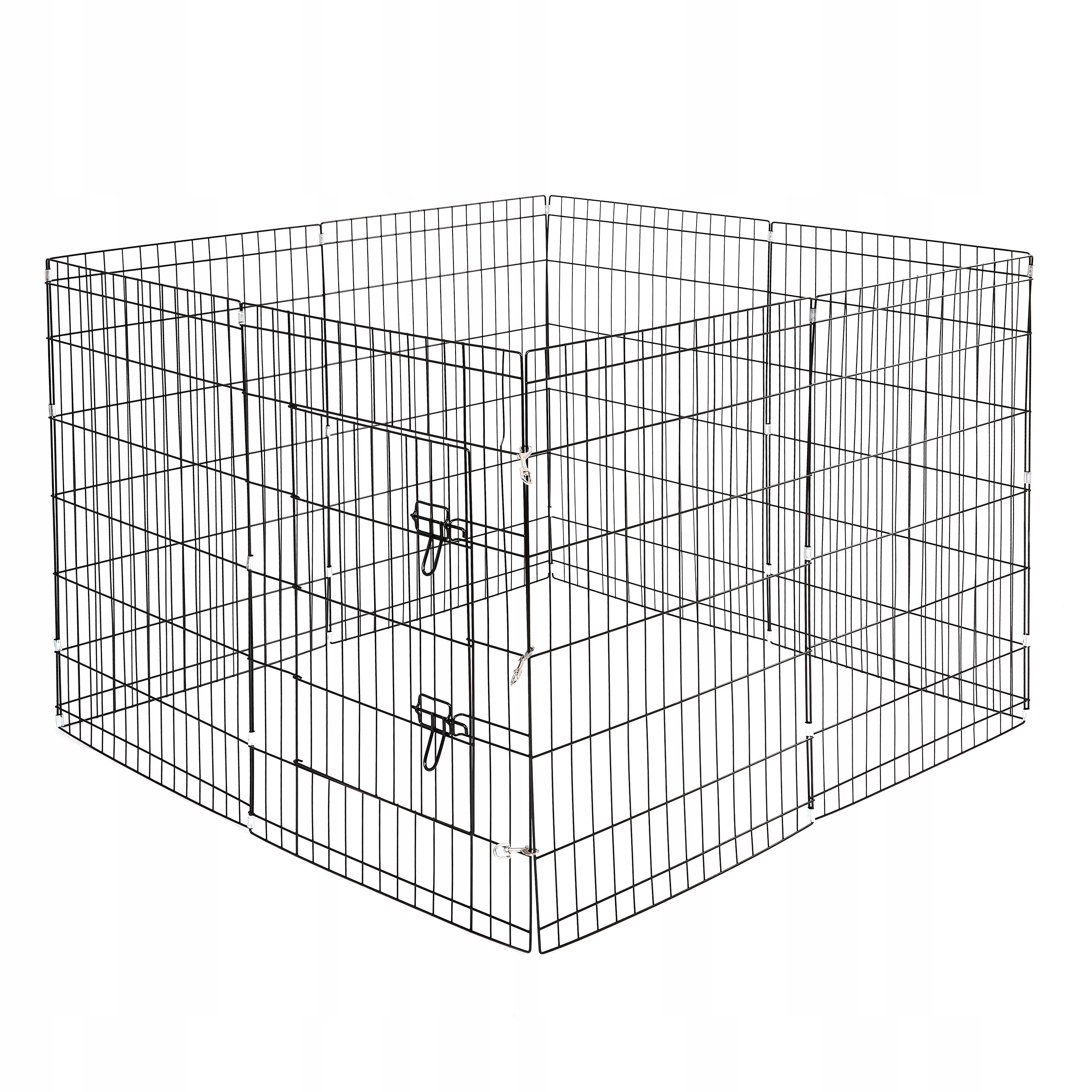Levně Skládací kovová Kotec s prahem – L Light 8 panelů 91,5 × 61 cm