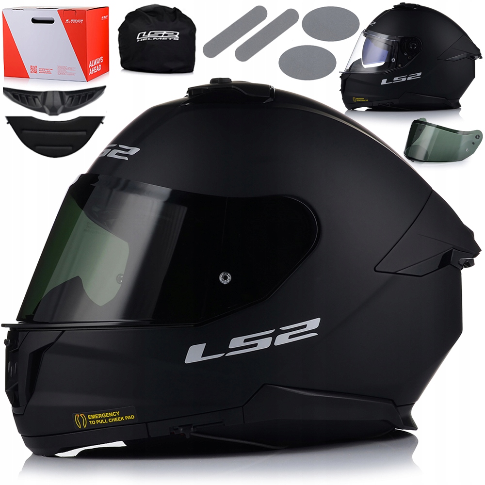 KASK MOTOCYKLOWY LS2 FF808 STORM II CZARNY MAT BLENDA + PRZYCIEMNIANA SZYBA