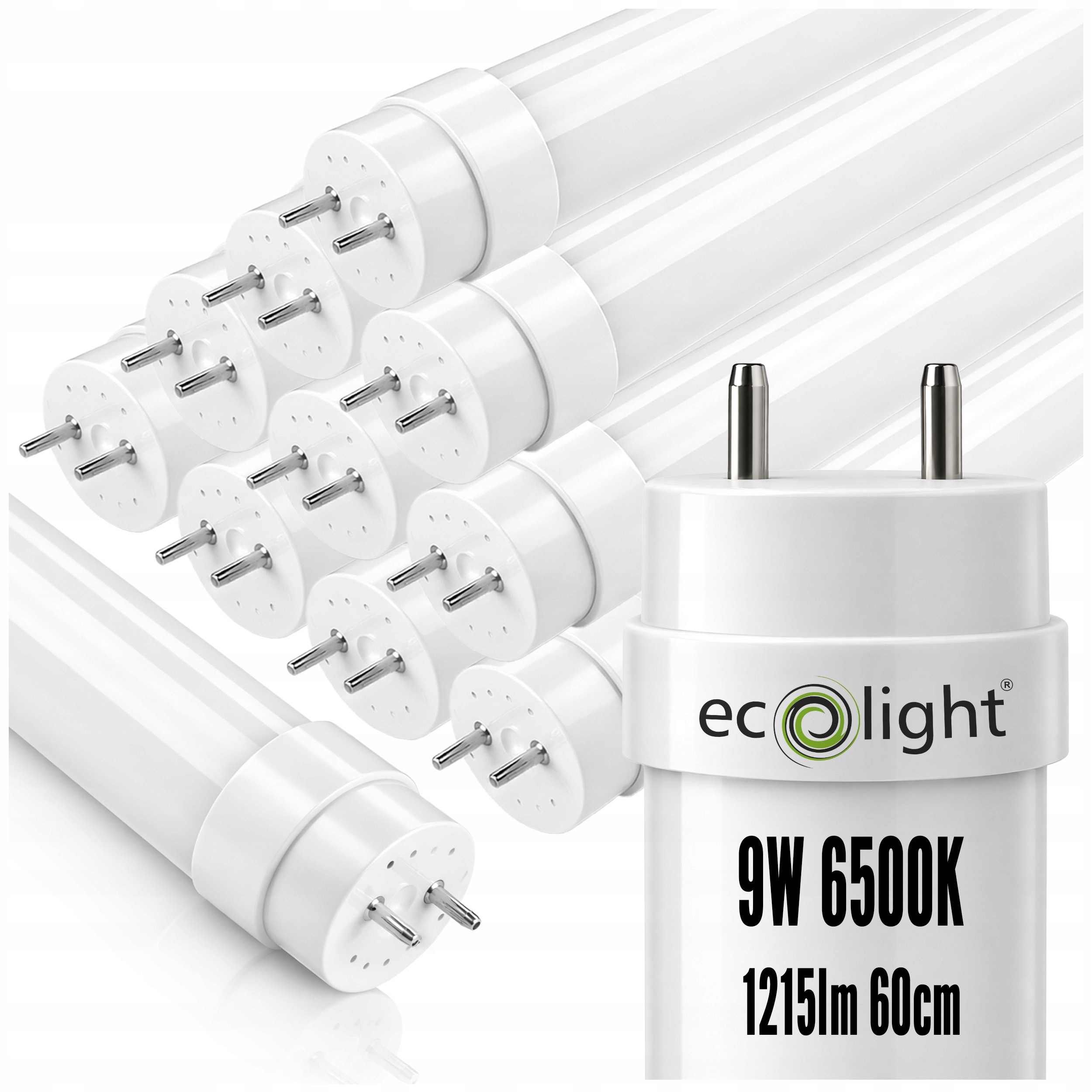 10x Led žárovky 60 cm 9 W 1215 lm Studená barva 6500 K Silná T8 pro svítidla