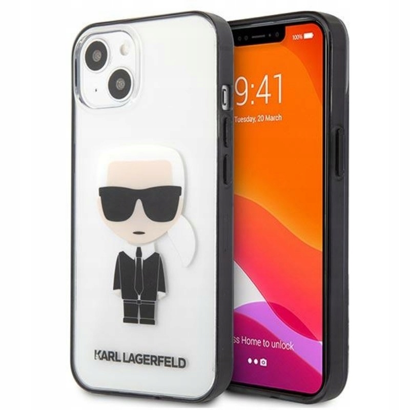 Karl Lagerfeld Ikonik Karl Etui iPhone 13 mini (przezroczysty czarna ra