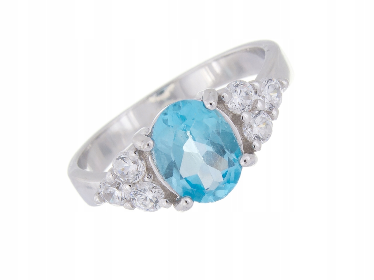 Stříbrný Prstýnek Rhodiovaný Vel. 11 Swiss Topaz Přírodní