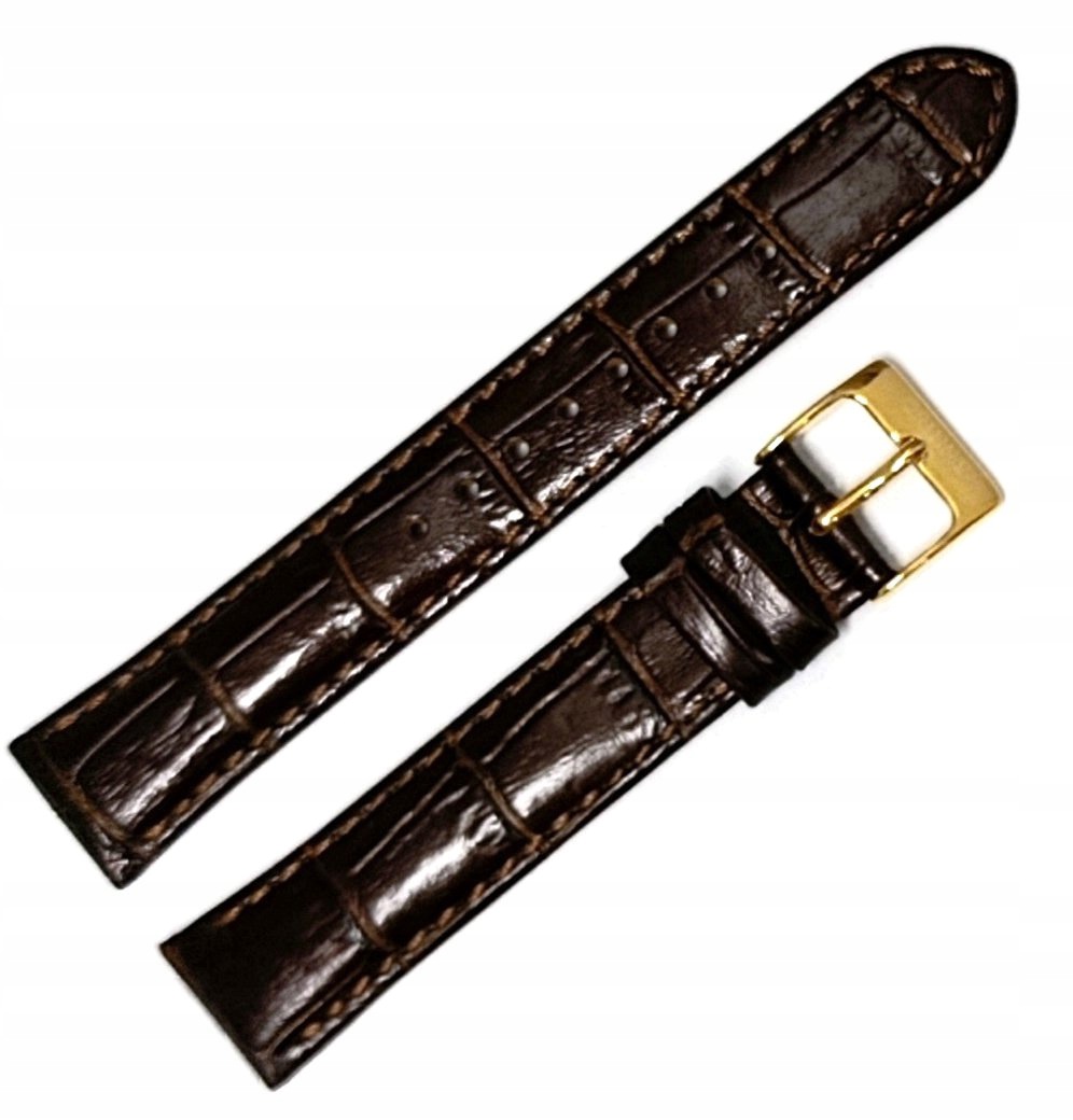 Originální Kožený Hnědý Lesklý Řemínek Na Hodinky Orient 17 mm Krokodýl