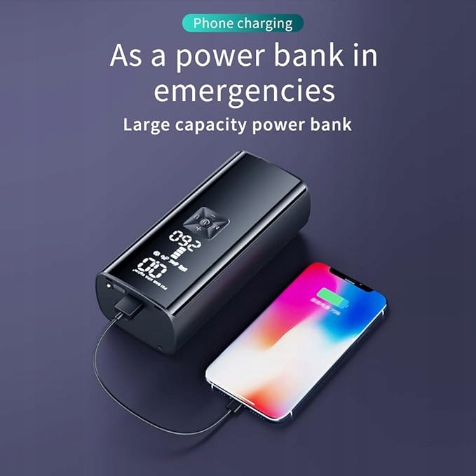 POMPKA BEZPRZEWODOWA PRZENOŚNA POWERBANK 150PSI Z LCD 8000 MAH AUMOTOP Marka inna