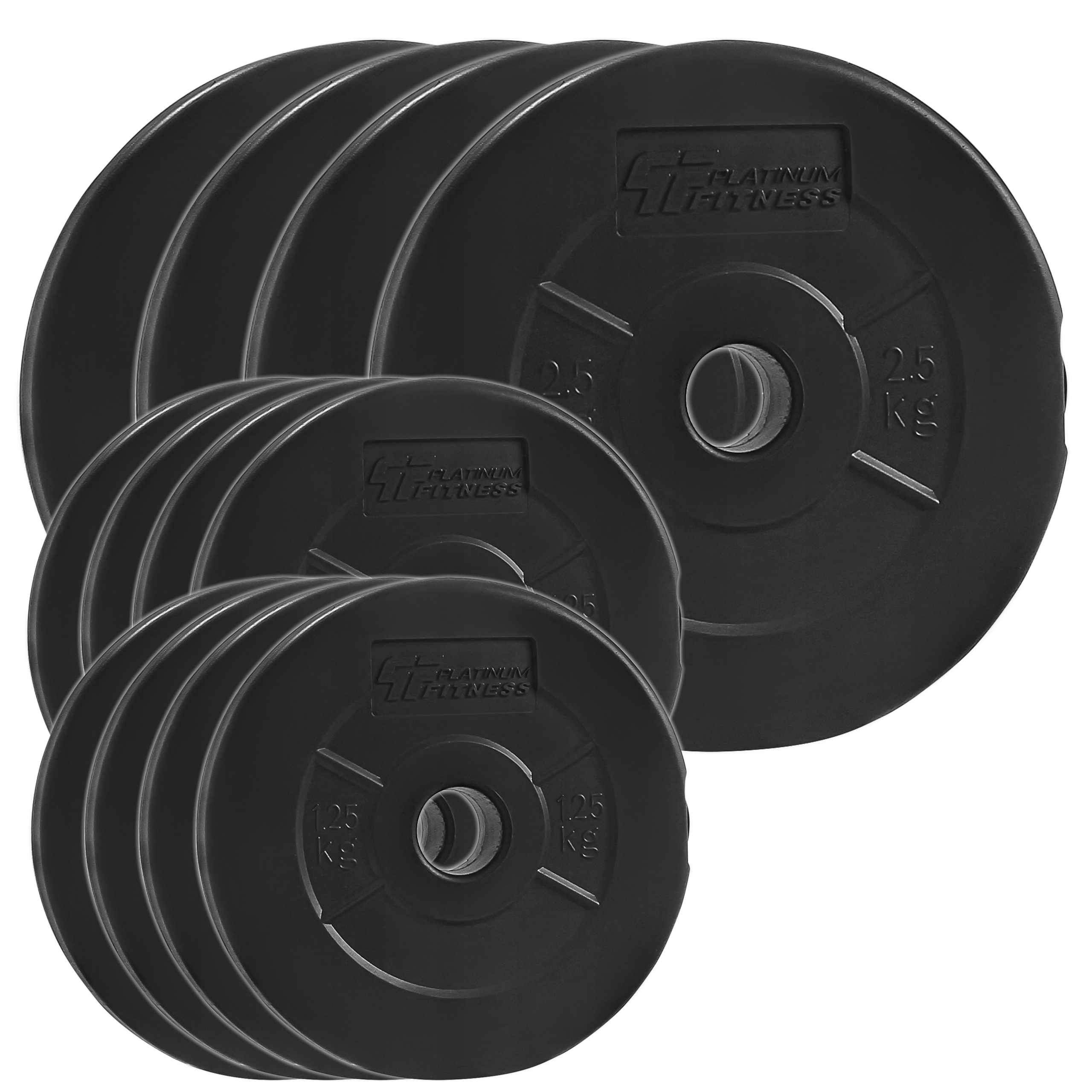 PLATINUM FITNESS ZESTAW OBCIĄŻENIA 20KG OBCIĄŻENIE BITUMICZNE BITUMIKI 29MM