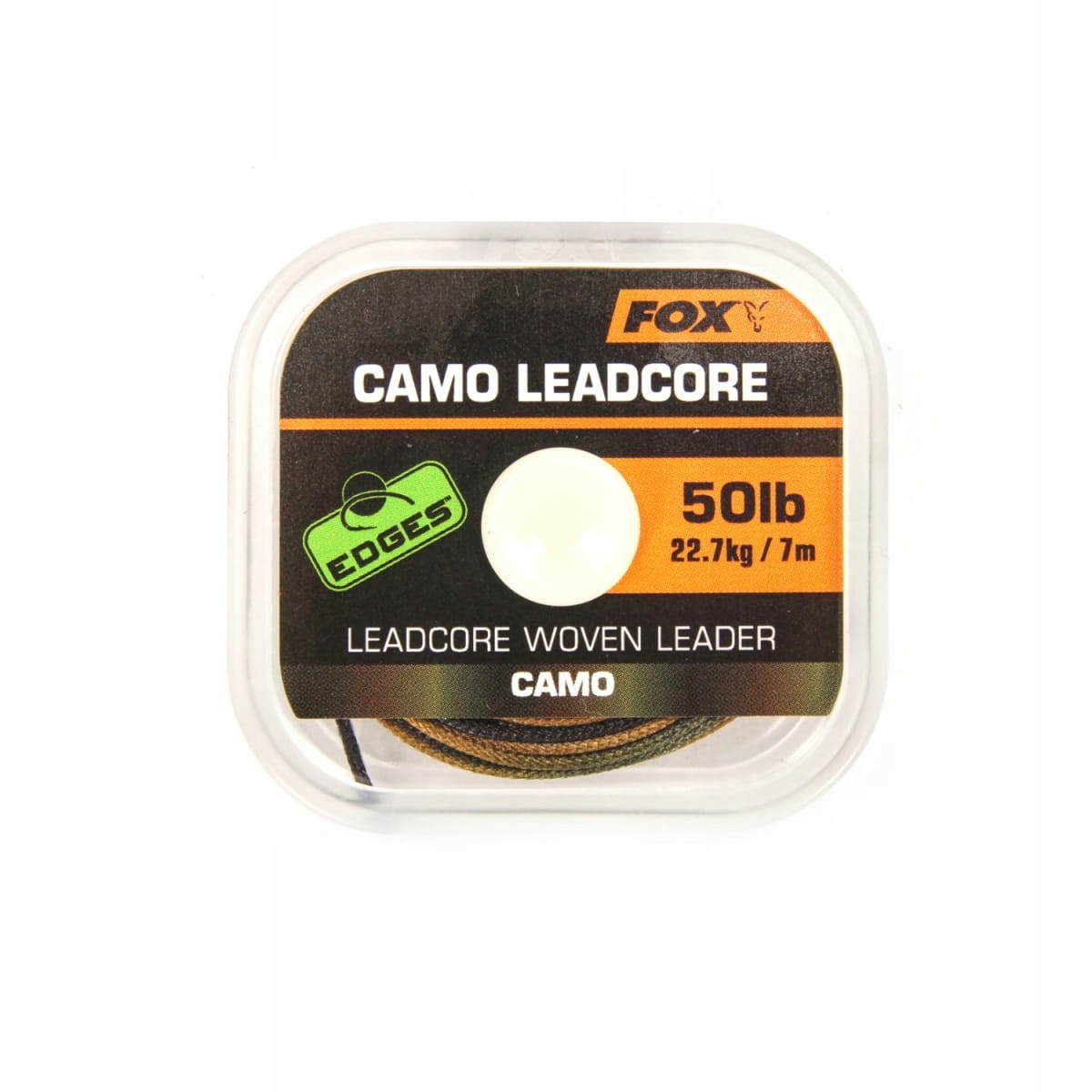 Fox Plecionka z rdzeniem ołowianym Camo Leadcore woven leader 50lb 7m