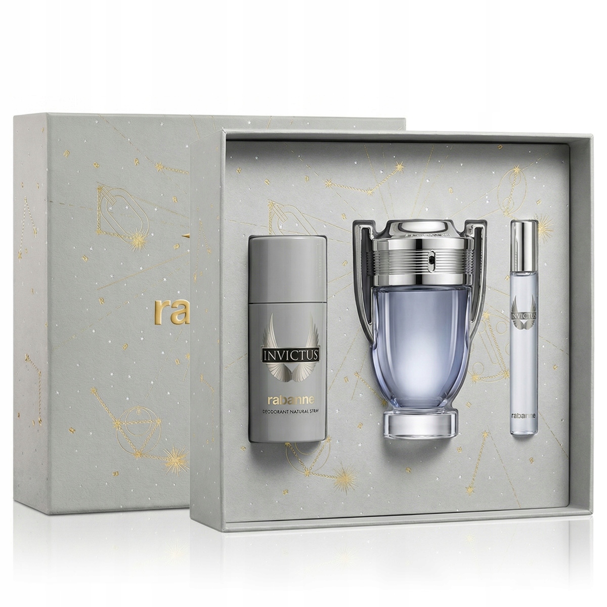Rabanne Invictus Edt 100 ml Edt Mini 10 ml Deo ve spreji 150 ml M