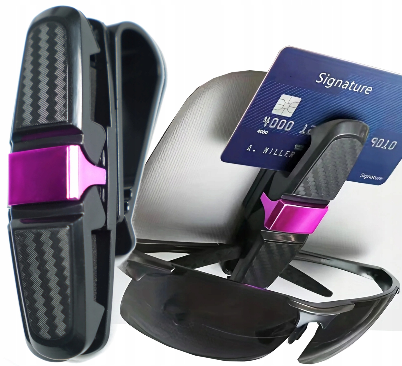 Podwójny Samochodowy Uchwyt Na Okulary Przeciwsłoneczne Klips Do Okularów