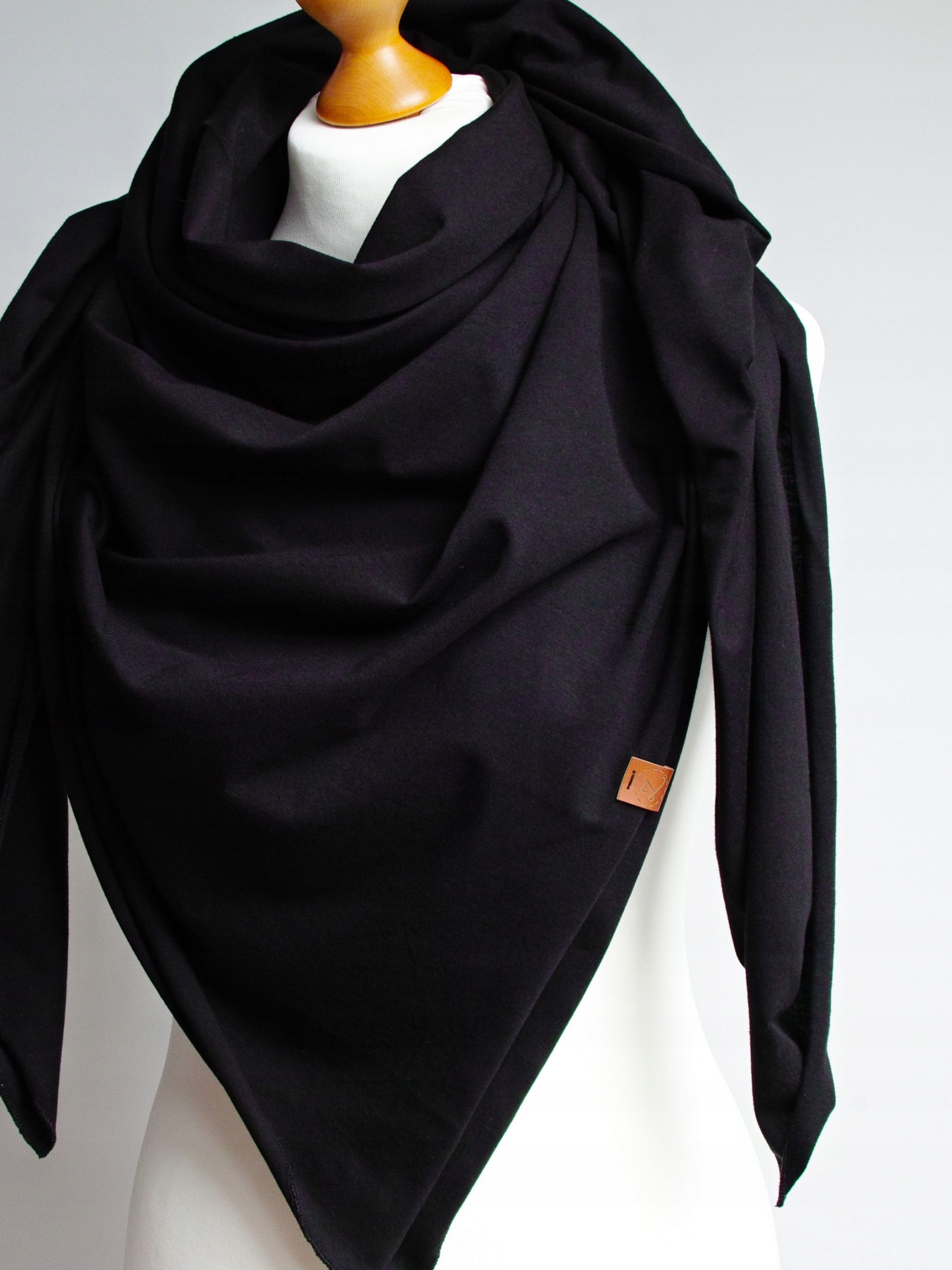 Duża Chusta bawełniana czarna szal Pracownia ZOLLA Kolor wielokolorowy