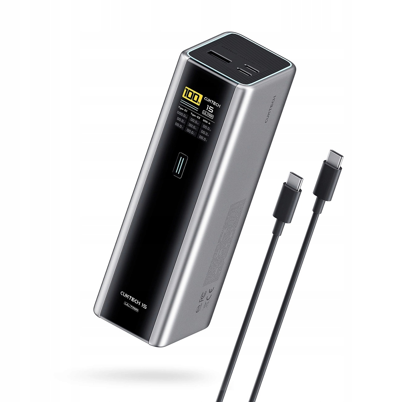 Powerbank Cuktech CKPB200UGLGR 210W 20000mAh 2 x Usb-c 1 x Usb-a szary