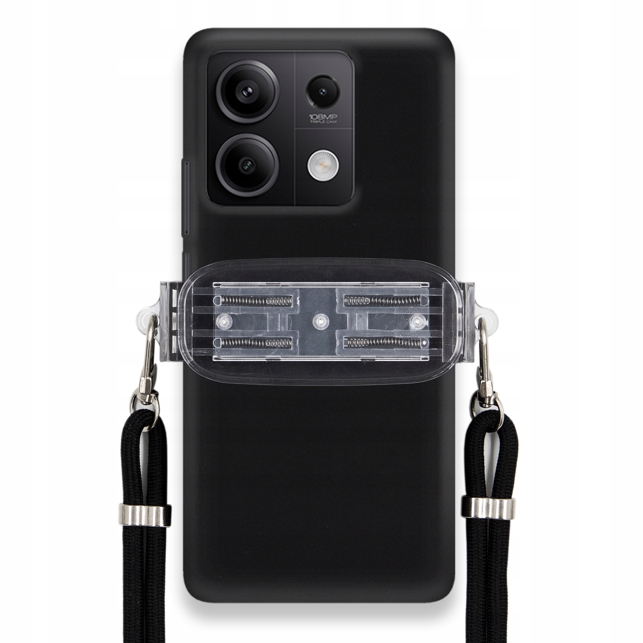 Pouzdro Pro Xiaomi Redmi Note 13 5G Matný Pouzdro Univerzální Držák Černá Šňůrka