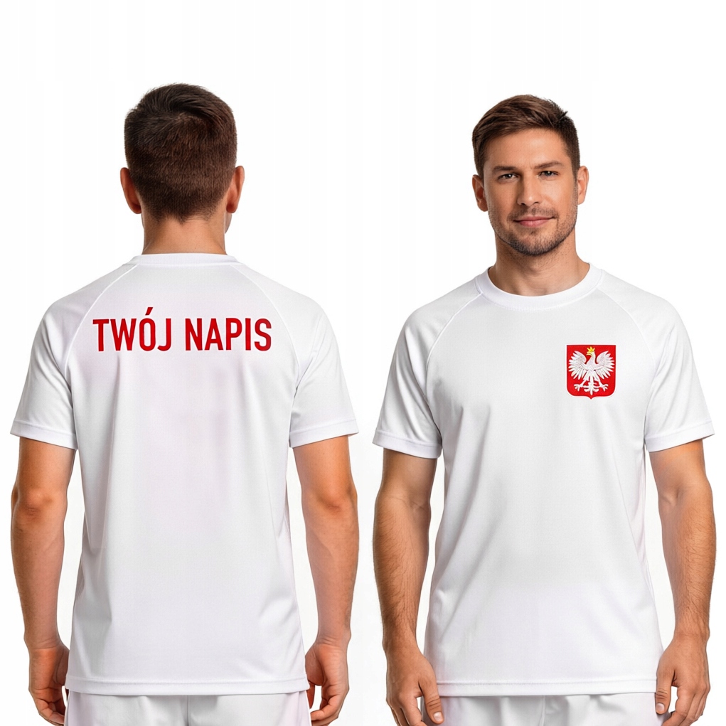 Koszulka Polska sportowa męska oddychająca Twój napis Personalizacja XL