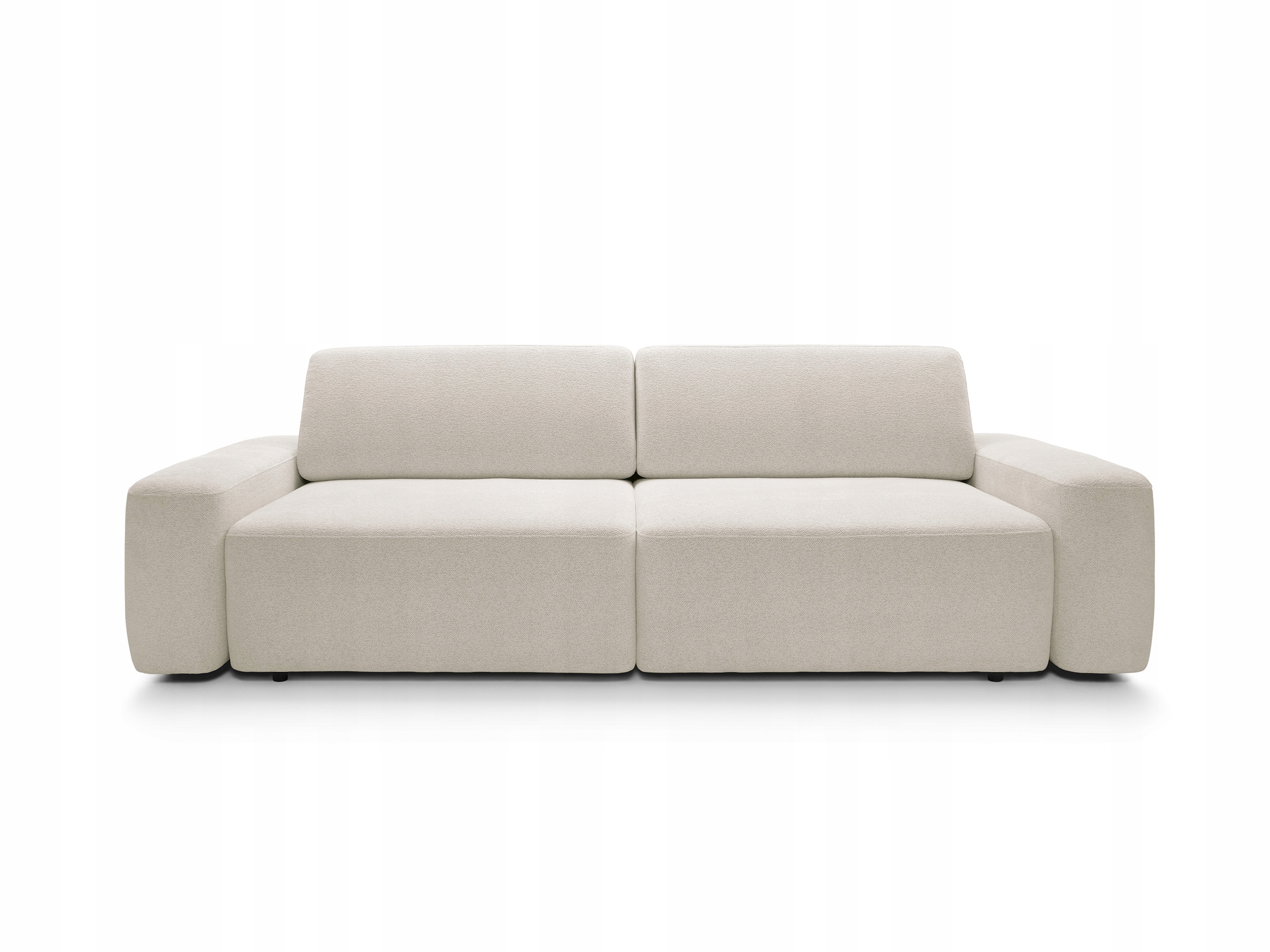 Rozkládací pohovka Veo s funkcí Spaní, šenilová tkanina, krémová barva