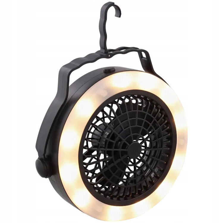 Lampa namiotowa i wentylator Kempingowy 2w1
