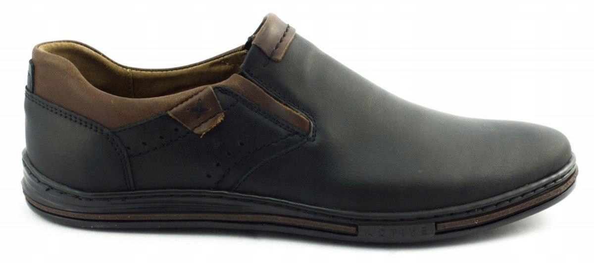 

Buty męskie wsuwane skórzane 401 czarne 41