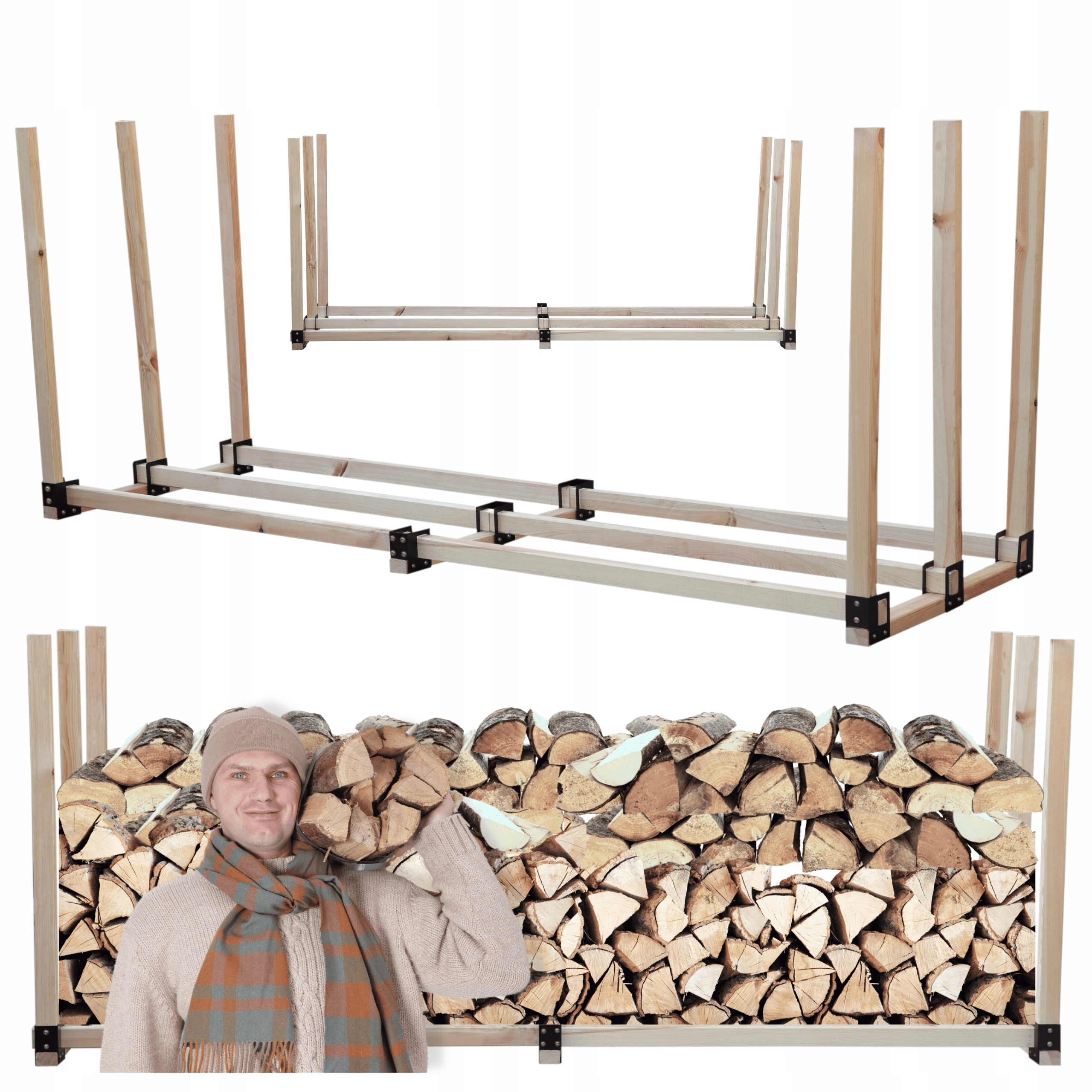 Stojan na krbové drevo Prístrešok na palivové drevo 3,1 m3 Veľký
