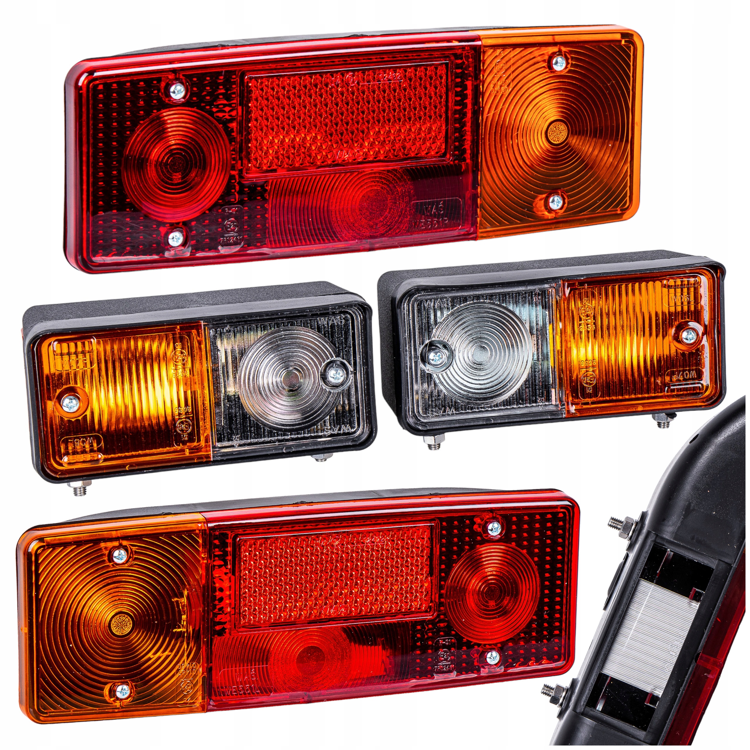 Lampy Ursus C-360 przód + tył WAŚ POLSKA komplet z podświetleniem tablicy